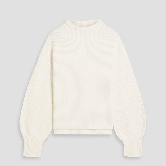 New A.L.C. Helena Ribbed Merino Wool Sweater in Off White Size Small - Picture 4 of 10